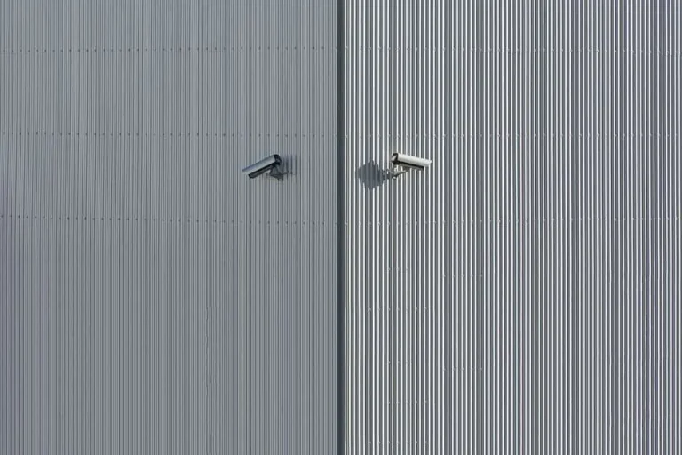 A security camera representative of Mobile's expanded police surveillance network
