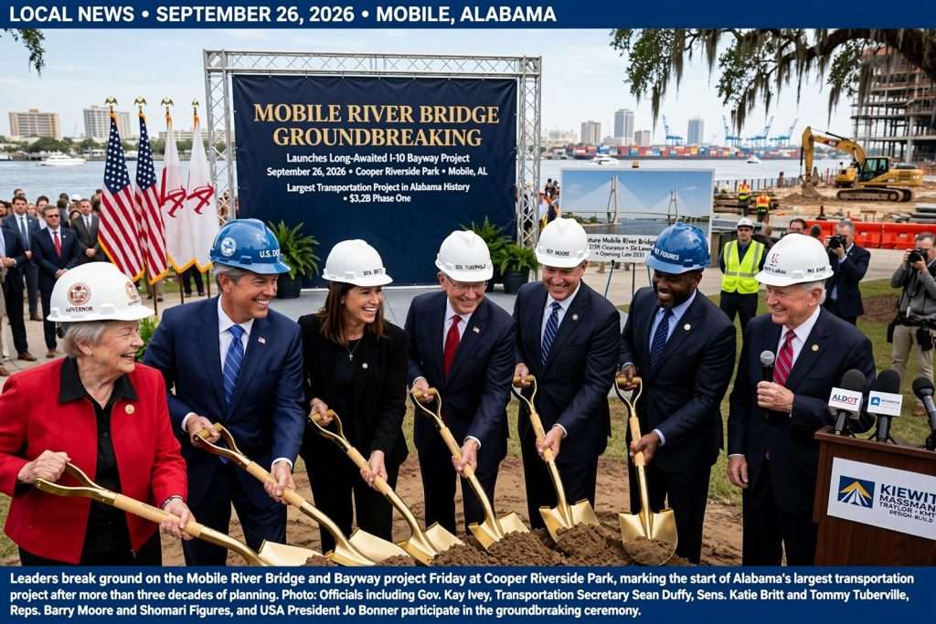 Illustration for the news story: Mobile River Bridge Groundbreaking Launches Long-Awaited I-10 Bayway Project After Decades of Delay