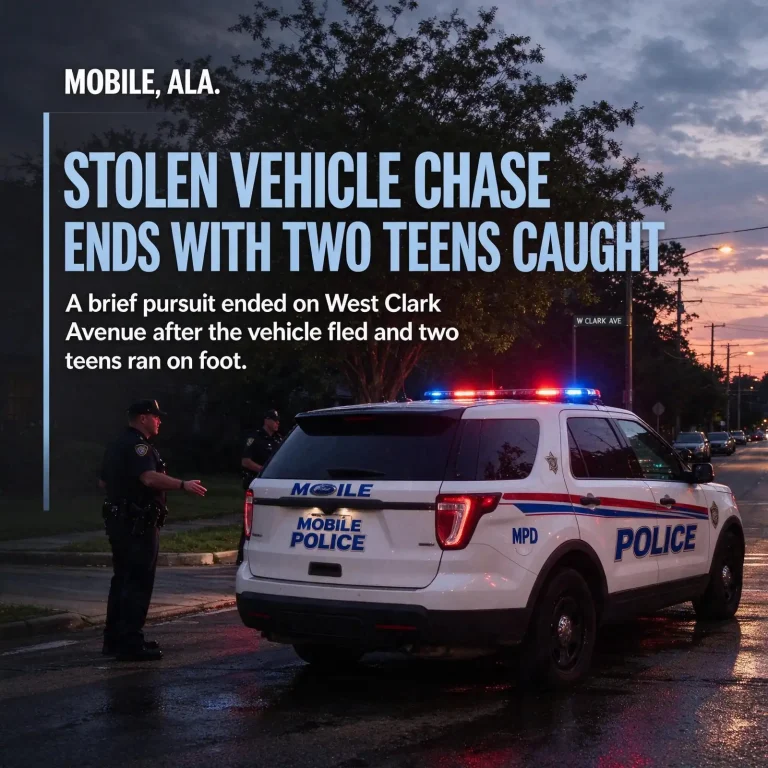 Mobile stolen vehicle chase - Mobile Stolen Vehicle Chase Ends With Two Teens Caught After Foot Pursuit on West Clark Avenue