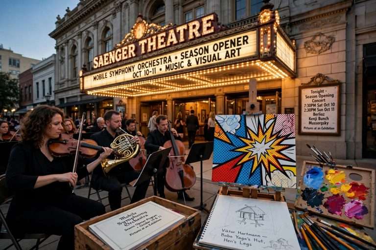 Illustration for the news story: Mobile Symphony Orchestra Season Opener Pairs Music and Visual Art Oct. 10-11 at the Saenger Theatre