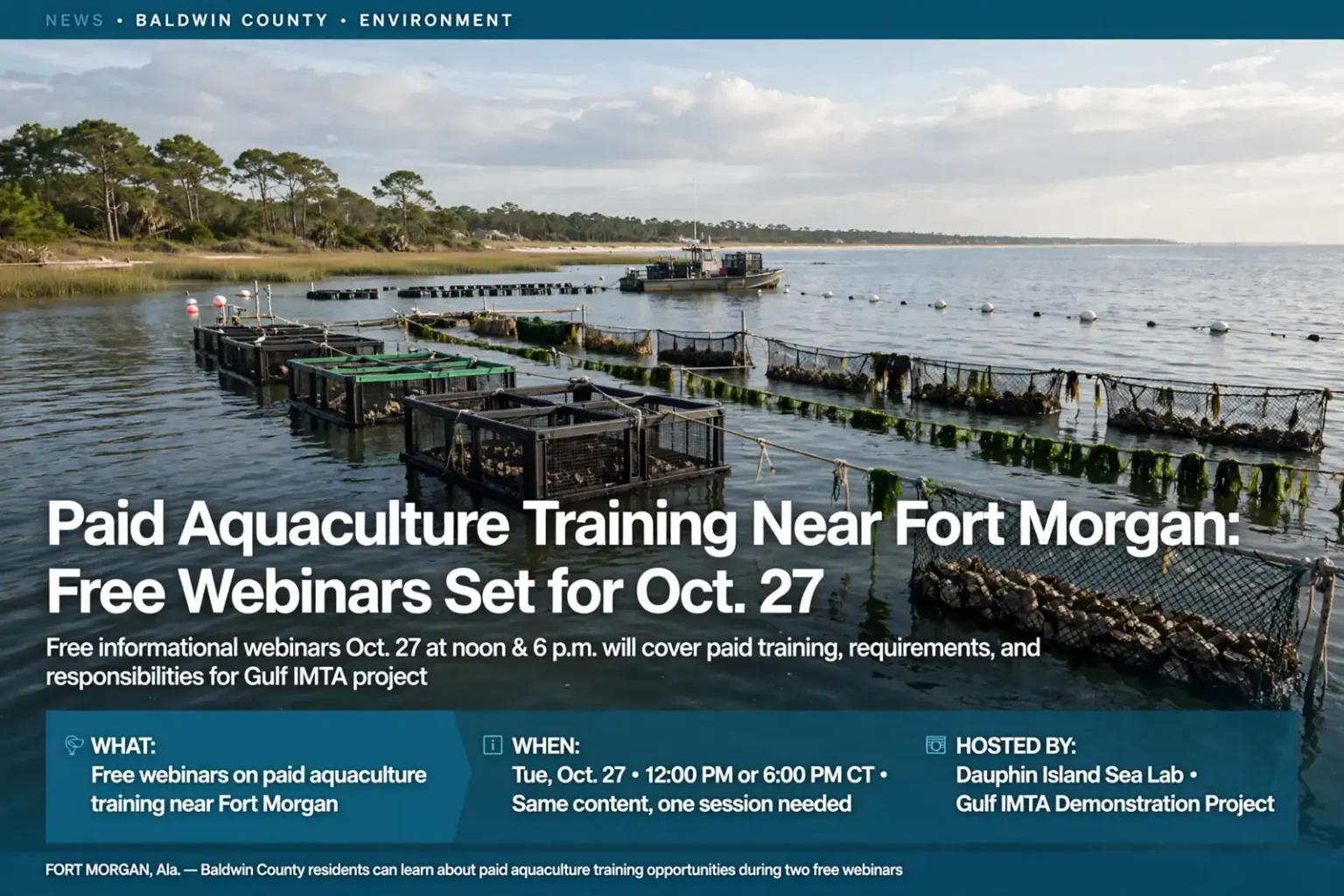 paid aquaculture training - Paid Aquaculture Training Near Fort Morgan: Free Webinars Set for Oct. 27