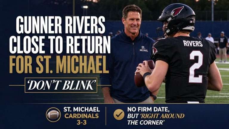 Illustration for the news story: Gunner Rivers Close to Return for St. Michael, Philip Rivers Says: ‘Don’t Blink’