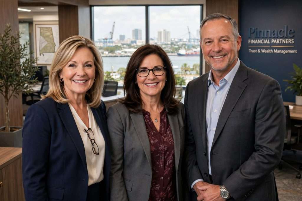 Illustration for the news story: Pinnacle Trust Services Expand to Mobile With Three-Person Wealth Team