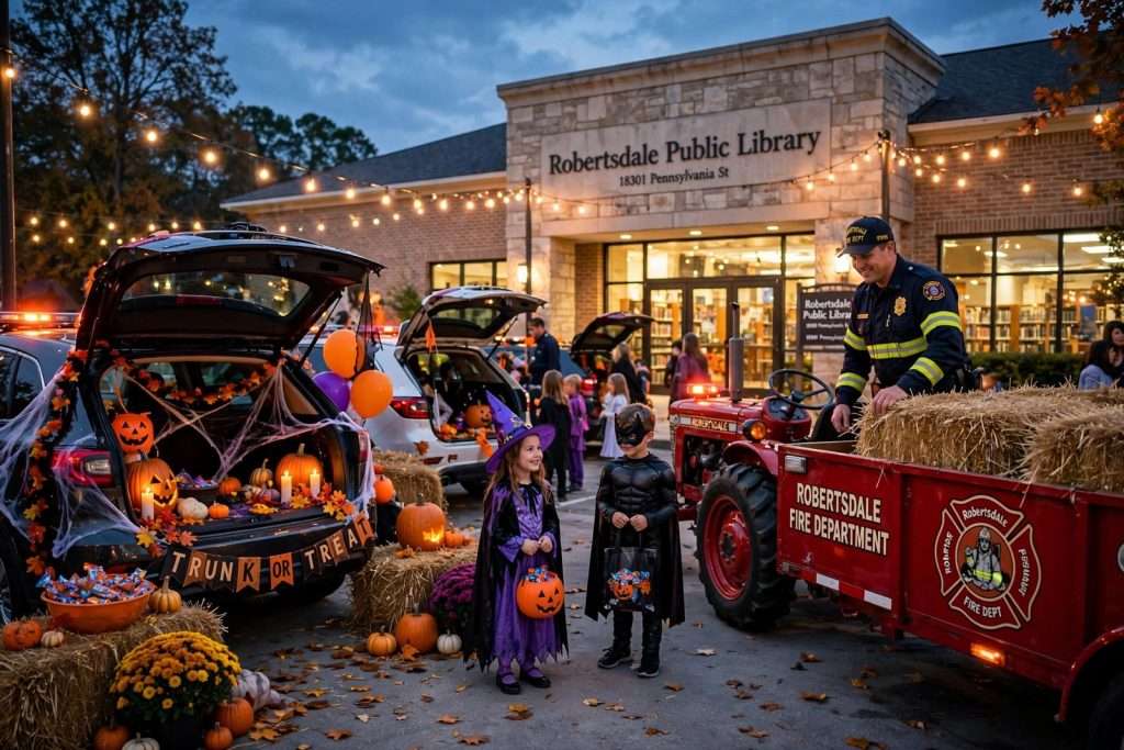 Illustration for the news story: Trunk or Treat, Hayride and Prizes Set for Robertsdale Library Halloween Fun Night Oct. 27