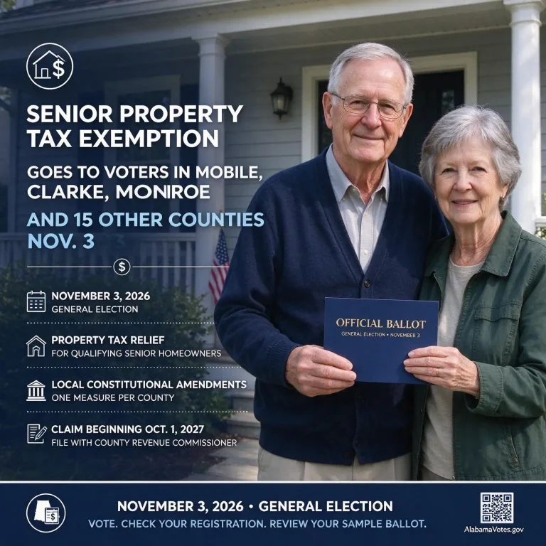 senior property tax exemption - Senior Property Tax Exemption Goes to Voters in Mobile, Clarke, Monroe and 15 Other Counties Nov. 3