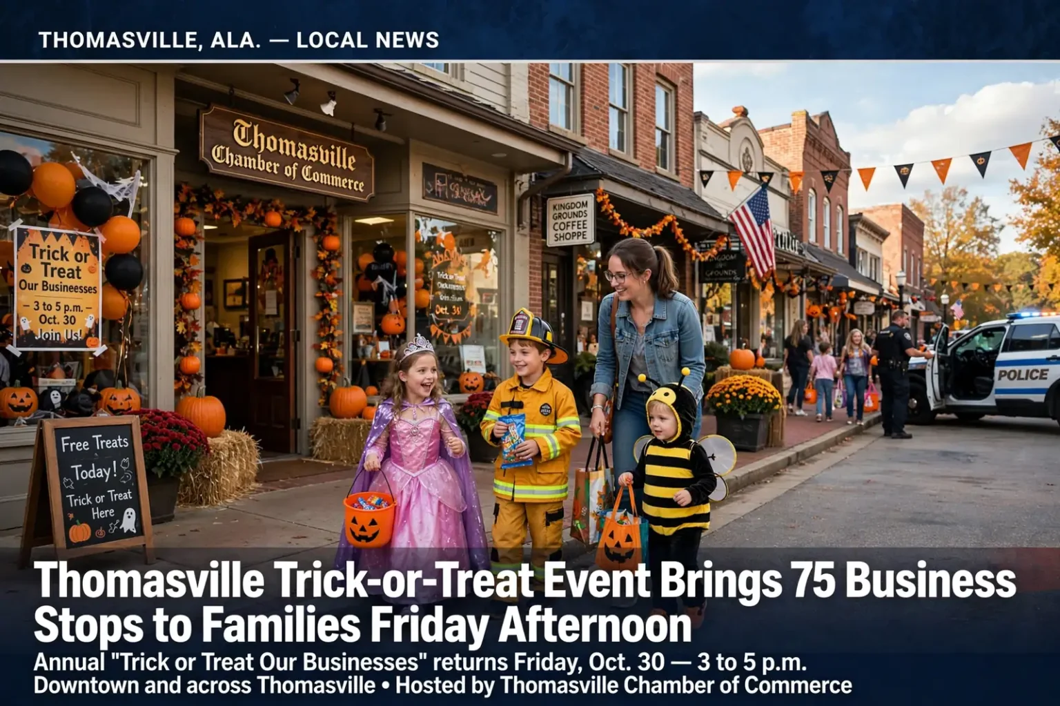 Thomasville trick-or-treat – Thomasville Trick-or-Treat Event Brings 75 Business Stops to Families Friday Afternoon
