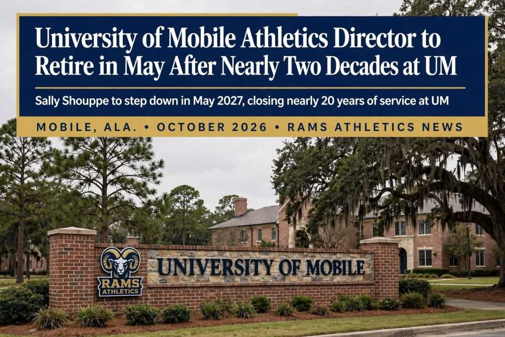 Illustration for the news story: University of Mobile Athletics Director Sally Shouppe to Retire in May After Nearly Two Decades at UM