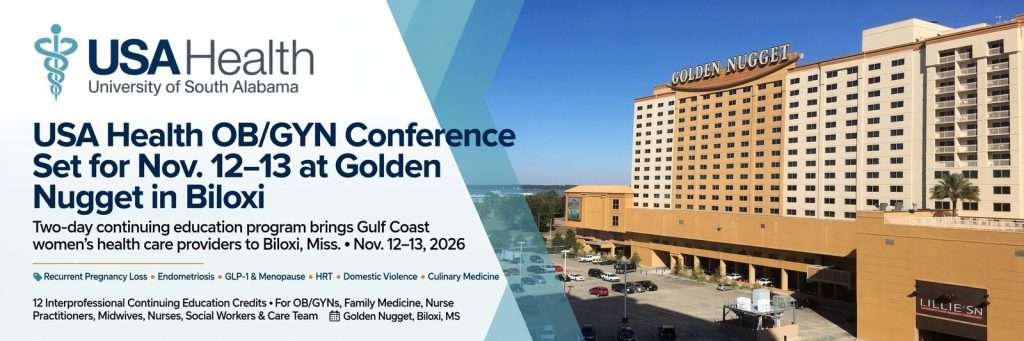 Illustration for the news story: USA Health OB/GYN Conference Set for Nov. 12–13 at Golden Nugget in Biloxi