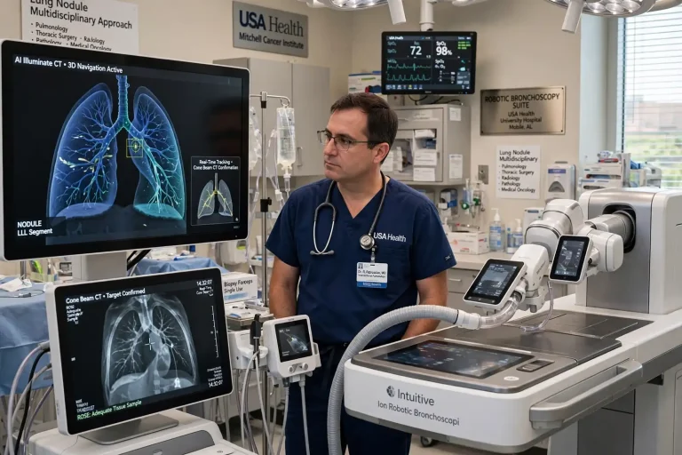 Robotic medical system and imaging monitors in a hospital procedure room