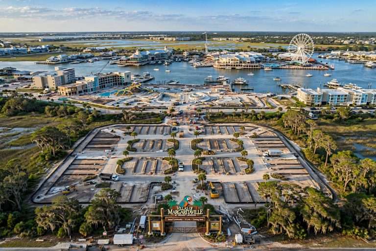 Construction site along the Intracoastal Waterway in Orange Beach, Alabama, where Margaritaville Resort Orange Beach is being built