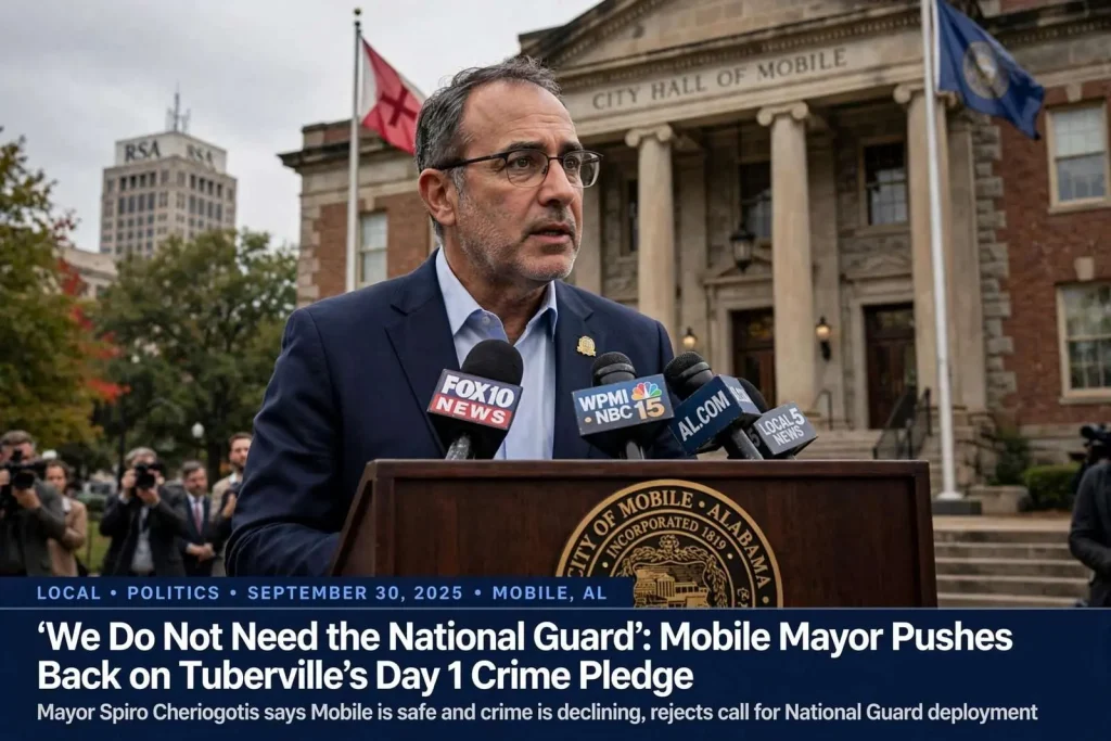 Illustration for the news story: ‘We Do Not Need the National Guard’: Mobile Mayor Pushes Back on Tuberville’s Day 1 Crime Pledge