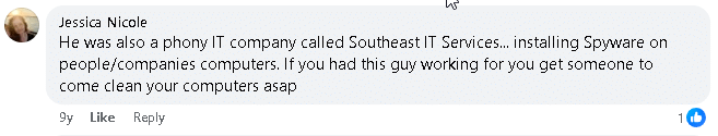 Jessica Whittington Facebook Post Falsely Attacking Vendors