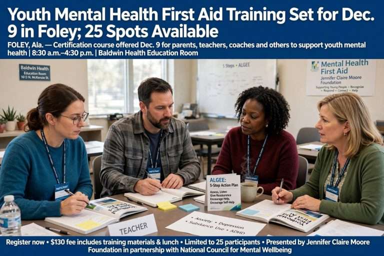 Illustration for the news story: Youth Mental Health First Aid Training Set for Dec. 9 in Foley; 25 Spots Available