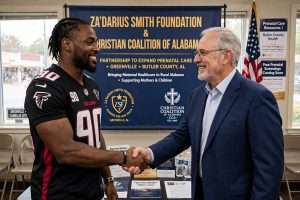 Illustration for the news story: Za’Darius Smith’s Foundation Teams With Christian Coalition of Alabama to Expand Prenatal Care in Greenville